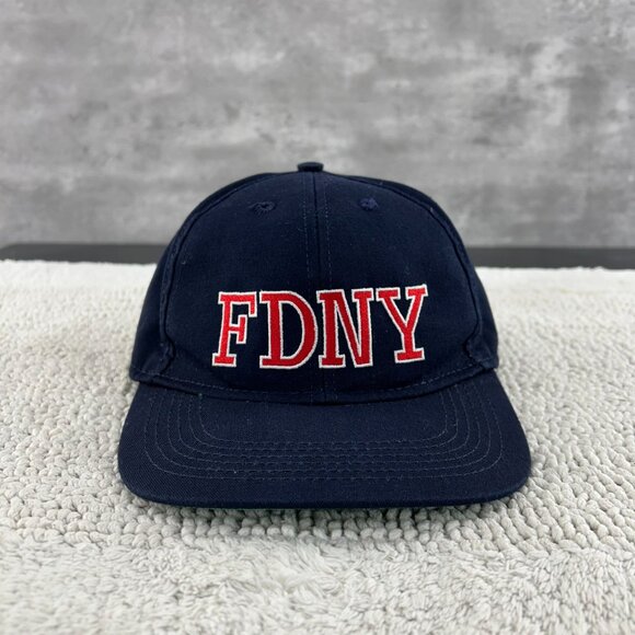VINTAGE FDNY STRAP BACK HAT OSFA Y2K DAD CAP EMBROIDERED NEW YORK FIRE - Picture 1 of 7
